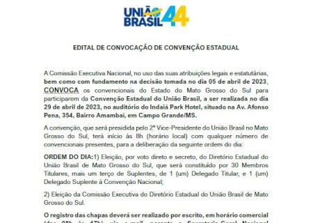 EDITAL DE CONVOCAÇÃO DE CONVENÇÃO ESTADUAL