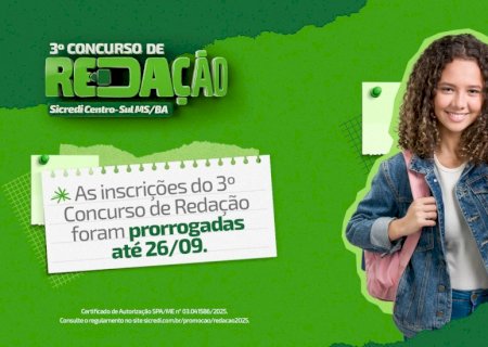 Inscrições prorrogadas até 26 de setembro para o Concurso de Redação da Sicredi Centro-Sul MS/BA